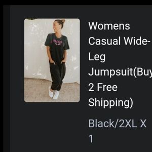 Womens Casual Wide-Leg Jumpsuit